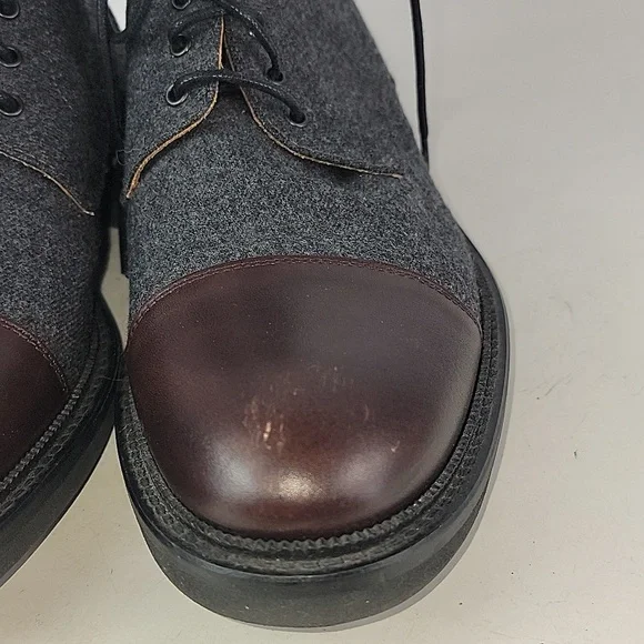 TAFT The Jack Cap Toe Boot In Grey/Oxblood Wool/Leather Men's - Picture 16 of 16